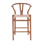 LIMA Σκαμπό BAR, Ξύλο Οξιά, Καρυδί, Κάθισμα Paper Rope Φυσικό (ύψος καθ.67cm) 55x53x67/98cm - Image 11