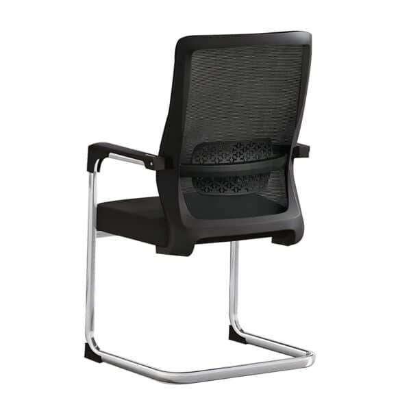 VISITOR Πολυθρόνα Γραφείου Επισκέπτη Χρώμιο, Mesh Μαύρο 57x58x101cm - Image 6