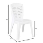 CLEO Καρέκλα Τραπεζαρίας Κήπου Στοιβαζόμενη, PP Απόχρωση Άσπρο 50x53x89cm - Image 6
