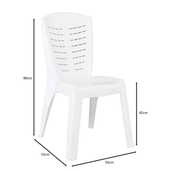 CLEO Καρέκλα Τραπεζαρίας Κήπου Στοιβαζόμενη, PP Απόχρωση Άσπρο 50x53x89cm - Image 6