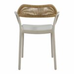 DOLLI Πολυθρόνα Στοιβαζόμενη, PP-UV Γκρι, Rope Wicker Φυσικό 58x53x77cm - Image 10