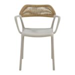 DOLLI Πολυθρόνα Στοιβαζόμενη, PP-UV Γκρι, Rope Wicker Φυσικό 58x53x77cm - Image 11