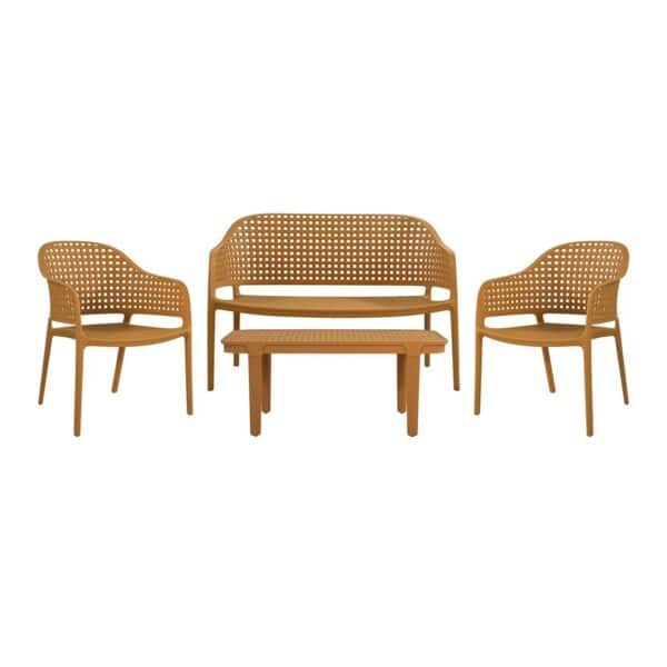 MALAGA Set Σαλόνι Κήπου PP-UV Κροκί: Καναπές + 2 Πολυθρόνες + Τραπεζάκι Τραπεζάκι+Καναπέ+2 Πολυθρόνες - Image 8