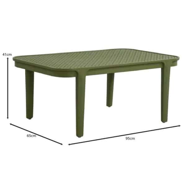 MALAGA Set Σαλόνι Κήπου PP-UV Πράσινο: Καναπές + 2 Πολυθρόνες + Τραπεζάκι Τραπεζάκι+Καναπέ+2 Πολυθρόνες - Image 15