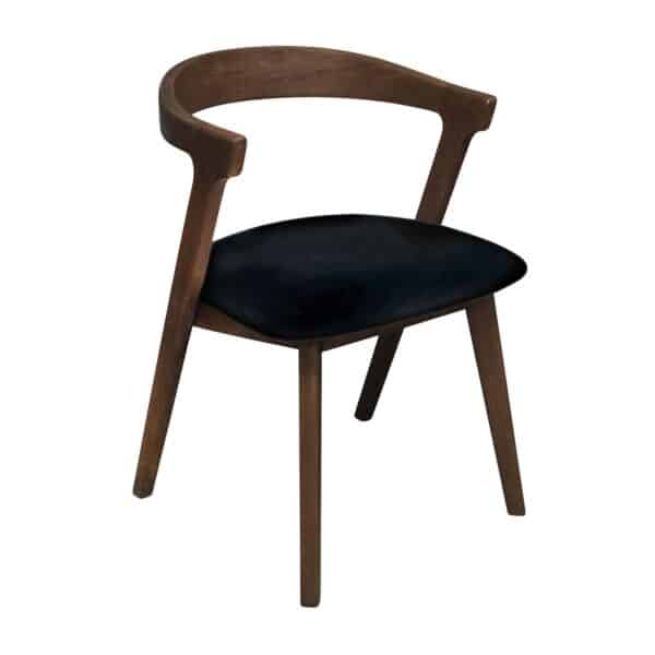 SANDRA Καρέκλα Τραπεζαρίας, Απόχρωση Καρυδί, Pu Μαύρο 52x56x76cm - Image 4