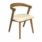 SANDRA Καρέκλα Τραπεζαρίας, Απόχρωση Φυσικό, Pu Εκρού 52x56x76cm - Image 4