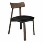 CORNEL Καρέκλα Τραπεζαρίας, Απόχρωση Καρυδί, Pu Μαύρο 48x54x82cm - Image 4