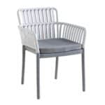 SYLVIA Πολυθρόνα Βεράντας- Κήπου, PP-UV Ανοιχτό Γκρι- Ανθρακί, Μαξιλάρι Γκρι (KD) 56x61x80cm - Image 4