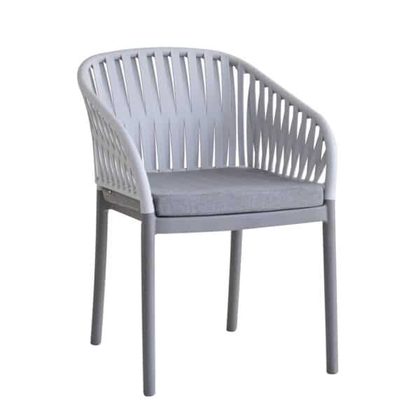 EMERY Πολυθρόνα Βεράντας-Κήπου PP-UV Ανοιχτό Γκρι-Ανθρακί, Μαξιλάρι Γκρι (KD) 56x59x80cm - Image 4