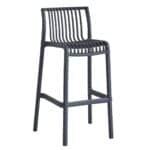 MODENA Σκαμπό Bar Στοιβαζόμενο PP-UV Protection Ανθρακί 50x43x76/100cm - Image 4