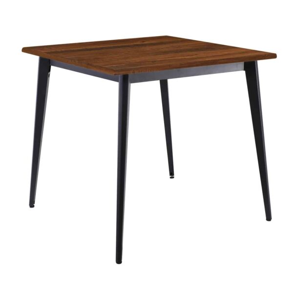 VIDAL Τραπέζι Μέταλλο Βαφή Μαύρο, Επιφάνεια 80x80cm/16mm Contract Sliq Walnut 81x81x73cm - Image 4