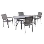 LANSON - RIO Set Τραπεζαρία Μέταλλο Ανθρακί, Textilene Γκρι: Τραπέζι + 4 Πολυθρόνες Table:120x70x71 Chair:55x55x86 - Image 4
