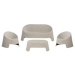 COLT Set Κήπου Καθιστικό: Τραπεζάκι + Καναπέ 2θέσιο + 2 Καρέκλες, PP-UV Γκρι Table + Sofa 2Seat + 2 Chairs - Image 4