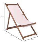 Σαιζ-Λόνγκ Ξαπλώστρα 3 θέσεων κλίσης, Οξιά Καρυδί - Textilene Εκρού, Πτυσσόμενη 56x100x80/98cm - Image 10