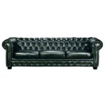 CHESTERFIELD Birmingham Καναπές 4Θέσιος Σαλονιού Καθιστικού, Δέρμα AntiqueGreen 241x92x74cm - Image 4