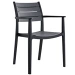ALDO Πολυθρόνα Στοιβαζόμενη, PP-UV Μαύρο 57x56x86cm - Image 4