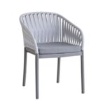 EMERY Πολυθρόνα Βεράντας-Κήπου PP-UV Ανοιχτό Γκρι-Ανθρακί, Μαξιλάρι Γκρι (KD) 56x59x80cm - Image 3