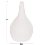 ΕΠΙΤΡΑΠΕΖΙΟ ΔΙΑΚΟΣΜΗΤΙΚΟ ΒΑΖΟ DENI HM4663.02L FIBER CEMENT ΣΕ ΛΕΥΚΟ--Φ26x39Υεκ - Image 2