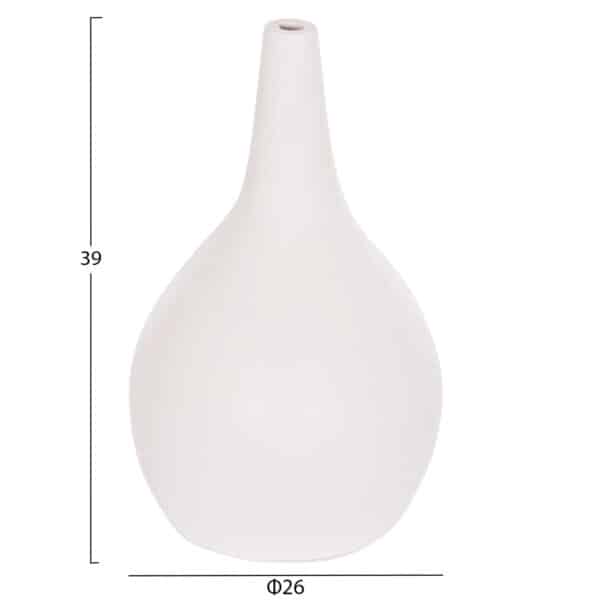 ΕΠΙΤΡΑΠΕΖΙΟ ΔΙΑΚΟΣΜΗΤΙΚΟ ΒΑΖΟ DENI HM4663.02L FIBER CEMENT ΣΕ ΛΕΥΚΟ--Φ26x39Υεκ - Image 2