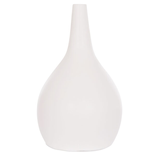 ΕΠΙΤΡΑΠΕΖΙΟ ΔΙΑΚΟΣΜΗΤΙΚΟ ΒΑΖΟ DENI HM4663.02L FIBER CEMENT ΣΕ ΛΕΥΚΟ--Φ26x39Υεκ - Image 3