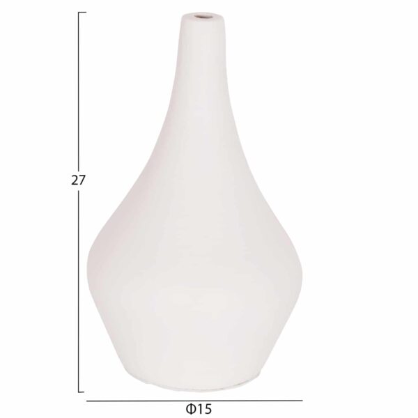 ΕΠΙΤΡΑΠΕΖΙΟ ΔΙΑΚΟΣΜΗΤΙΚΟ ΒΑΖΟ DENI HM4663.02S FIBER CEMENT ΣΕ ΛΕΥΚΟ--Φ15x27Υεκ. - Image 2