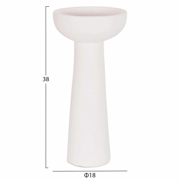 ΕΠΙΤΡΑΠΕΖΙΟ ΔΙΑΚΟΣΜΗΤΙΚΟ ΒΑΖΟ LEKKAN HM4664.02L ΤΕΡΑΚΟΤΑ ΣΕ ΛΕΥΚΟ--Φ18x38Υεκ. - Image 2