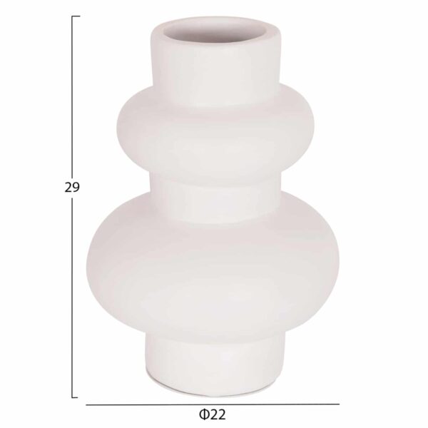 ΕΠΙΤΡΑΠΕΖΙΟ ΔΙΑΚΟΣΜΗΤΙΚΟ ΒΑΖΟ LEMA HM4664.02M ΤΕΡΑΚΟΤΑ ΣΕ ΛΕΥΚΟ--Φ22x29Υεκ. - Image 2