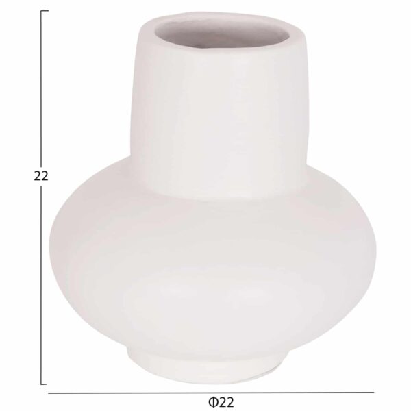 ΕΠΙΤΡΑΠΕΖΙΟ ΔΙΑΚΟΣΜΗΤΙΚΟ ΒΑΖΟ LEMA HM4664.02S ΤΕΡΑΚΟΤΑ ΣΕ ΛΕΥΚΟ--Φ22x22Υεκ. - Image 2