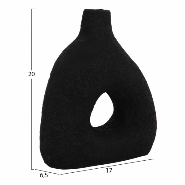 ΕΠΙΤΡΑΠΕΖΙΟ ΔΙΑΚΟΣΜΗΤΙΚΟ ΒΑΖΟ DECANT HM4667.01Μ ΤΕΡΑΚΟΤΑ ΣΕ ΜΑΥΡΟ--17x6.5x20Υεκ. - Image 2