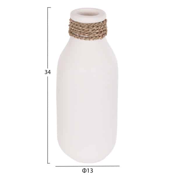 ΕΠΙΤΡΑΠΕΖΙΟ ΔΙΑΚΟΣΜΗΤΙΚΟ ΒΑΖΟ CAMMER HM4687.02M ΤΕΡΑΚΟΤΑ ΣΕ ΛΕΥΚΟ--Φ13x34Υεκ. - Image 2