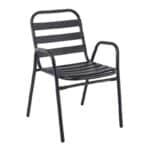 FANTIC Πολυθρόνα Μέταλλο - Αλουμίνιο Βαφή Ανθρακί, Στοιβαζόμενη 54x58x76cm - Image 4