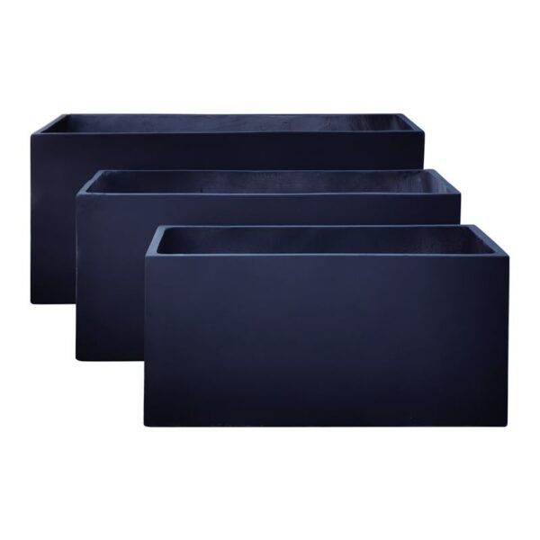 FLOWER POT-12 Set 3 τεμαχίων: 80x40x40cm + 100x45x45cm + + 122x55x55 Απόχρωση Dark Grey Set 3 τεμαχίων - Image 3