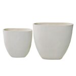 FLOWER POT-14 Set 2 τεμαχίων Απόχρωση Milk White 56x27x56cm + 76x37x71cm - Image 3
