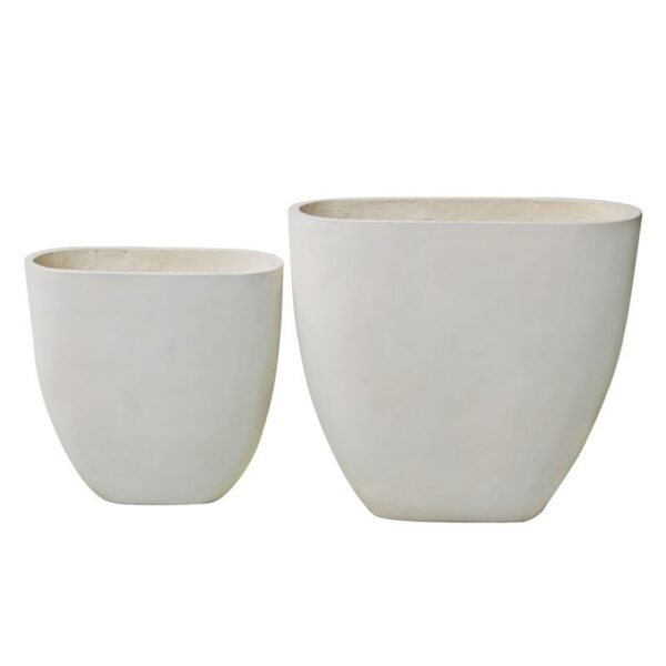 FLOWER POT-14 Set 2 τεμαχίων Απόχρωση Milk White 56x27x56cm + 76x37x71cm - Image 3