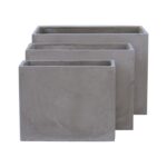 FLOWER POT-2  Set 3 τεμαχίων Cement Grey 50x20x40 - 60x30x45 - 70x40x50 - Image 3