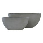 FLOWER POT-4  Set 2 τεμαχίων Cement Grey 56x27x26cm - 76x34x32cm - Image 3