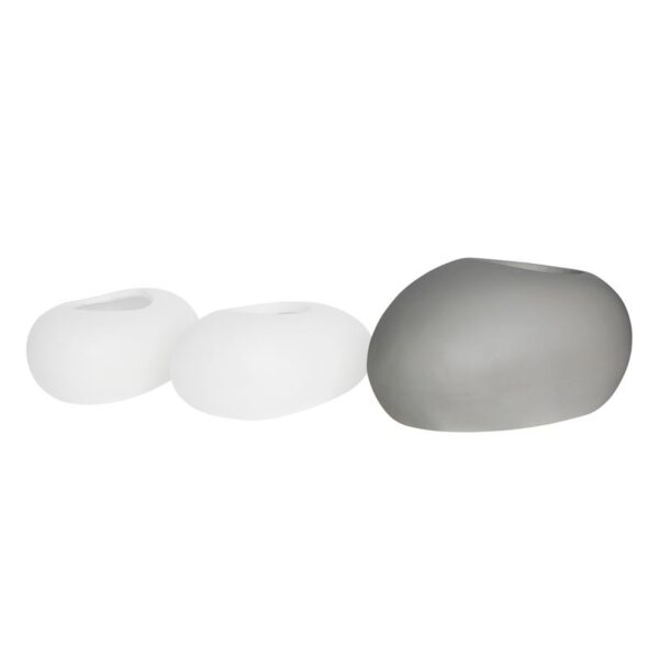 FLOWER POT-ROCK 56x43x29cm, Cement Απόχρωση White 56x43x29cm - Image 3