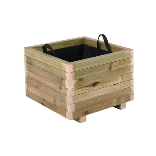 FLOWER POT WOOD Γλάστρα, Εμποτισμού Pine, Απόχρωση Φυσικό, 50x50x36cm 50x50x36cm - Image 3