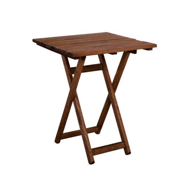 FOLDING Τραπέζι Βεράντας - Κήπου, Πτυσσόμενο, Οξιά, Βαφή Εμποτισμού Απόχρωση Καρυδί 60x60x73cm - Image 4