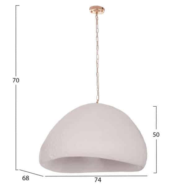 ΦΩΤΙΣΤΙΚΟ ΟΡΟΦΗΣ ΚΡΕΜΑΣΤΟ JAYLEN HM4703.02XL FIBER CEMENT ΛΕΥΚΟ 74x68x50-70Υεκ. - Image 2