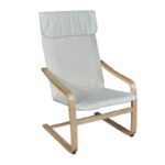 HAMILTON Πολυθρόνα Σαλονιού - Καθιστικού, Σημύδα - Ύφασμα Άσπρο 59x80x93cm - Image 4