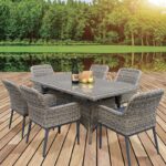 HAVANA Set Τραπεζαρία Κήπου ALU,Wicker Grey Brown-Ανθρακί: Τραπέζι 180x90 + 6 Πολυθρόνες Table:180x90x75 Chair:64x65x85 - Image 3