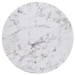 HPL (High Pressure Laminated) Επιφάνεια Τραπεζιού Απόχρωση White Marble, UV Φ70cm/12mm - Image 4