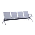 Κάθισμα Αναμονής - Υποδοχής 4 Θέσεων, Μέταλλο Χρώμιο Mesh Γκρι 237x58x77cm - Image 3