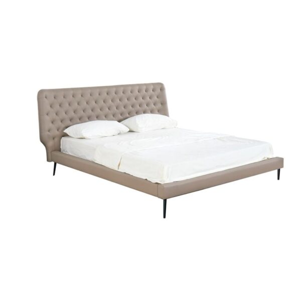 KENZO Κρεβάτι Διπλό, για Στρώμα 160x200cm, Pu Μπεζ 205x221x108cm - Image 3