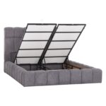 ΚΡΕΒΑΤΙ ΔΙΠΛΟ ΜΕ ΣΤΡΩΜΑ & ΑΠΟΘ.ΧΩΡΟ RAMON HM21168 ΓΚΡΙ ΜΠΟΥΚΛΕ--ΓΙΑ 160x200εκ - Image 4