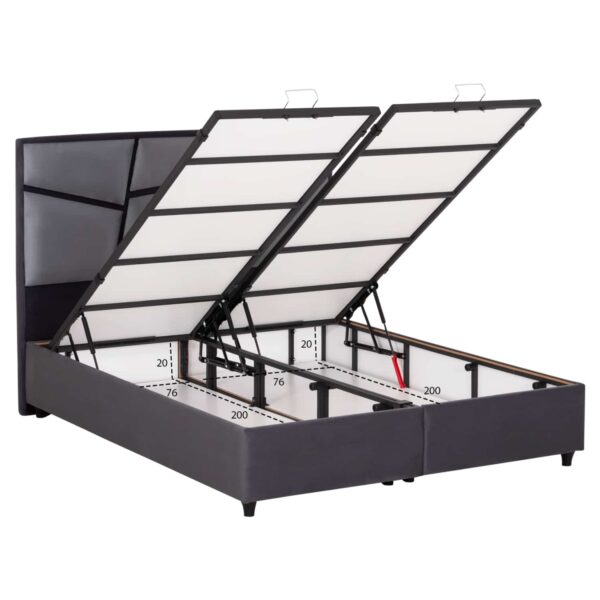 ΚΡΕΒΑΤΙ ΔΙΠΛΟ ΜΕ ΣΤΡΩΜΑ & ΑΠΟΘ.ΧΩΡΟ IRIDA HM21166 ΓΚΡΙ ΒΕΛΟΥΔΟ--ΓΙΑ 160x200εκ - Image 4