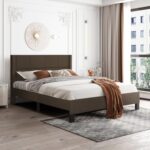 ΚΡΕΒΑΤΙ ΔΙΠΛΟ & ΣΤΡΩΜΑ TRILLOP HM21202.13 ΚΑΦΕ ΥΦΑΣΜΑ--ΓΙΑ 160x200εκ - Image 2