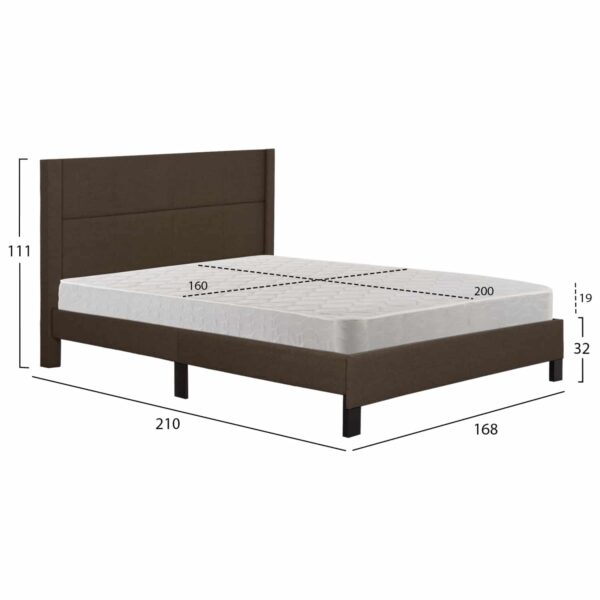 ΚΡΕΒΑΤΙ ΔΙΠΛΟ & ΣΤΡΩΜΑ TRILLOP HM21202.13 ΚΑΦΕ ΥΦΑΣΜΑ--ΓΙΑ 160x200εκ - Image 3