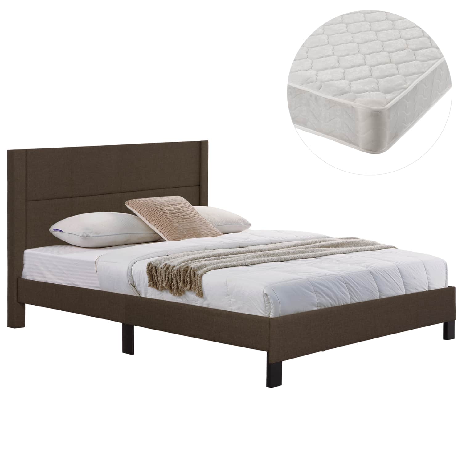 HM21202.13 ΚΡΕΒΑΤΙ ΔΙΠΛΟ & ΣΤΡΩΜΑ TRILLOP HM21202.13 ΚΑΦΕ ΥΦΑΣΜΑ--ΓΙΑ 160x200εκ - Image 1